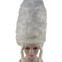 HPO Womens 18th Century Colonial Lady Wig | White Historical Wigs Women's
