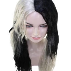 HPO Women's Womens Black And White Ponytail Wig | Anime Cosplay Party Wigs | Premium Breathable Capless Cap