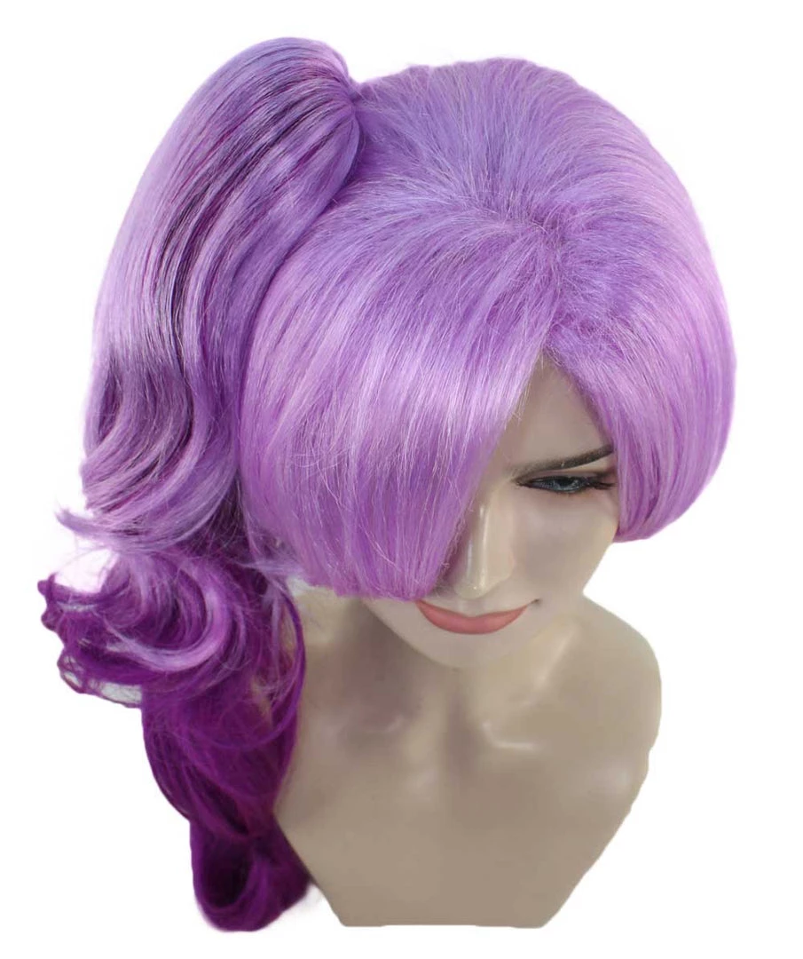 HPO Womens Game Dark Wig | Purple Anime Cosplay Wigs | Premium Breathable Capless Cap