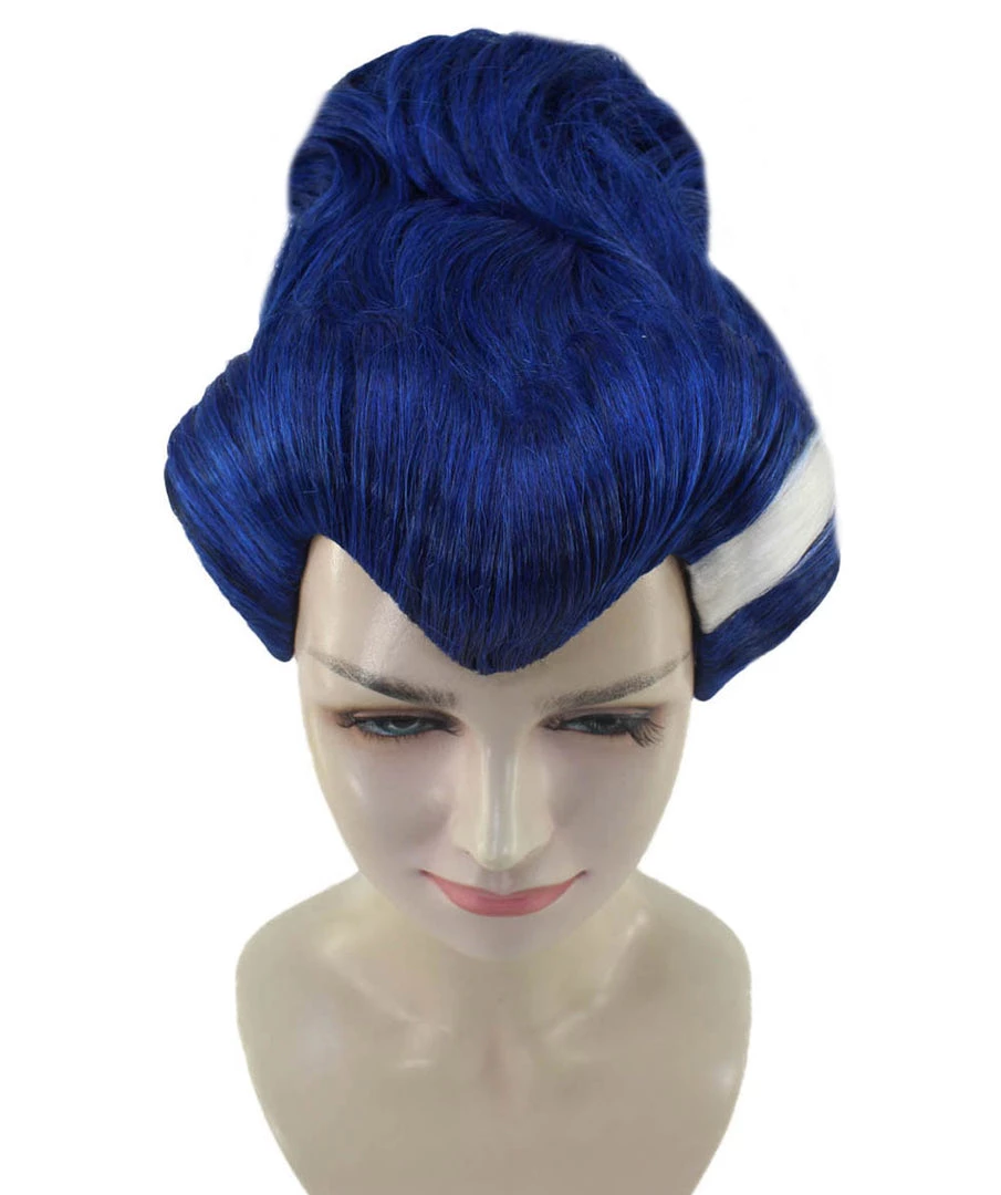 HPO Womens Monster Family Blue Wig | Blue Emma TV/Movie Wigs | Premium Breathable Capless Cap Women's