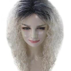 HPO Womens Zombie Curly Wig | Ombre Curly Grey Scary Wigs | Premium Breathable Capless Cap Women's