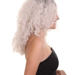 HPO Womens Zombie Curly Wig | Ombre Curly Grey Scary Wigs | Premium Breathable Capless Cap Women's