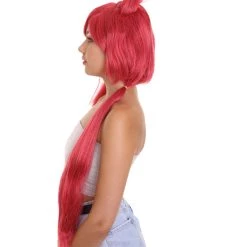 HPO Womens Game Cosplay Wig | Red Video Game Wigs | Premium Breathable Capless Cap Women's