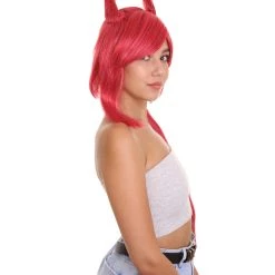 HPO Womens Game Cosplay Wig | Red Video Game Wigs | Premium Breathable Capless Cap Women's