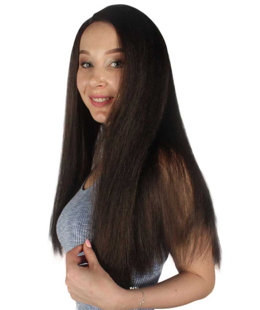 HPO Women's Womens Adult Princess Wig | Brown TV/Movie Wigs | Premium Breathable Capless Cap