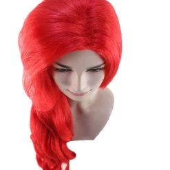 HPO Womens Mermaid Wig | Red Princess Wigs | Premium Breathable Capless Cap
