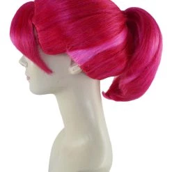 HPO Women's Womens Online Game Wig | Pink Video Game Wigs | Premium Breathable Capless Cap