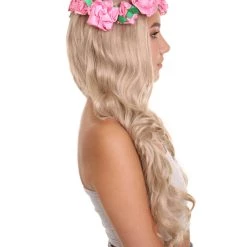 HPO Women's Long Wavy Wigs | Dark Blonde Cosplay Wigs | Premium Breathable Capless Cap