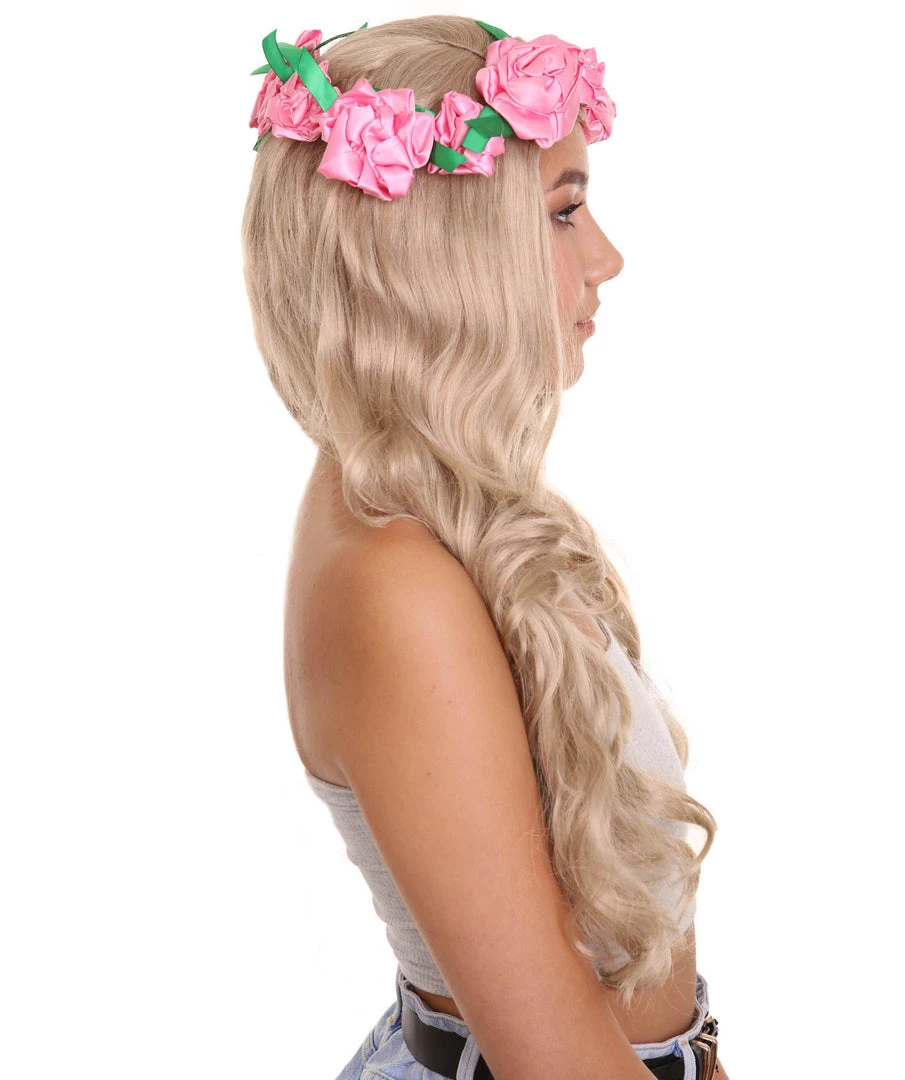 HPO Women's Long Wavy Wigs | Dark Blonde Cosplay Wigs | Premium Breathable Capless Cap