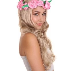 HPO Women's Long Wavy Wigs | Dark Blonde Cosplay Wigs | Premium Breathable Capless Cap