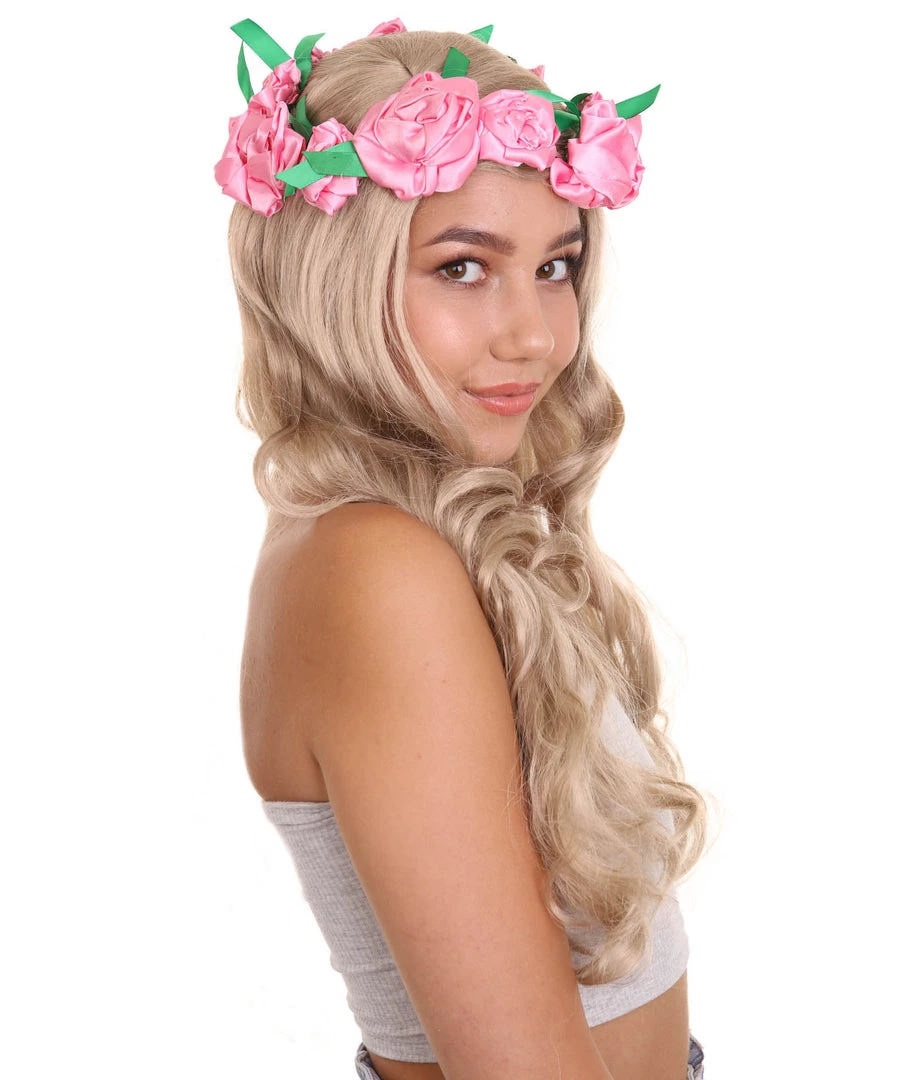 HPO Women's Long Wavy Wigs | Dark Blonde Cosplay Wigs | Premium Breathable Capless Cap