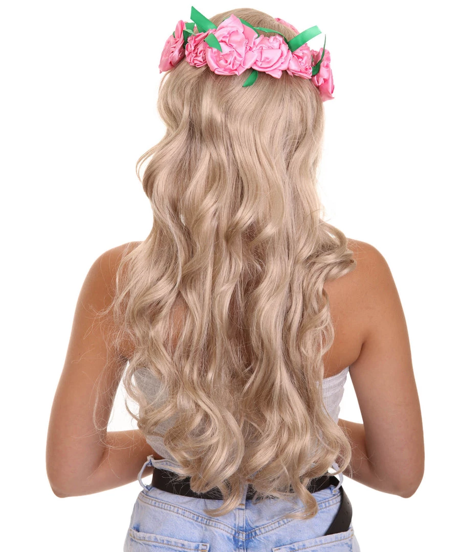 HPO Women's Long Wavy Wigs | Dark Blonde Cosplay Wigs | Premium Breathable Capless Cap