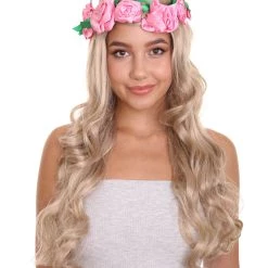 HPO Women's Long Wavy Wigs | Dark Blonde Cosplay Wigs | Premium Breathable Capless Cap