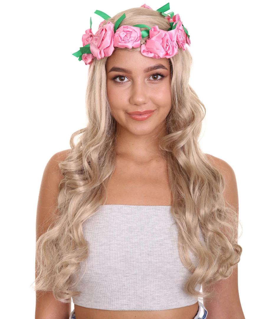 HPO Women's Long Wavy Wigs | Dark Blonde Cosplay Wigs | Premium Breathable Capless Cap