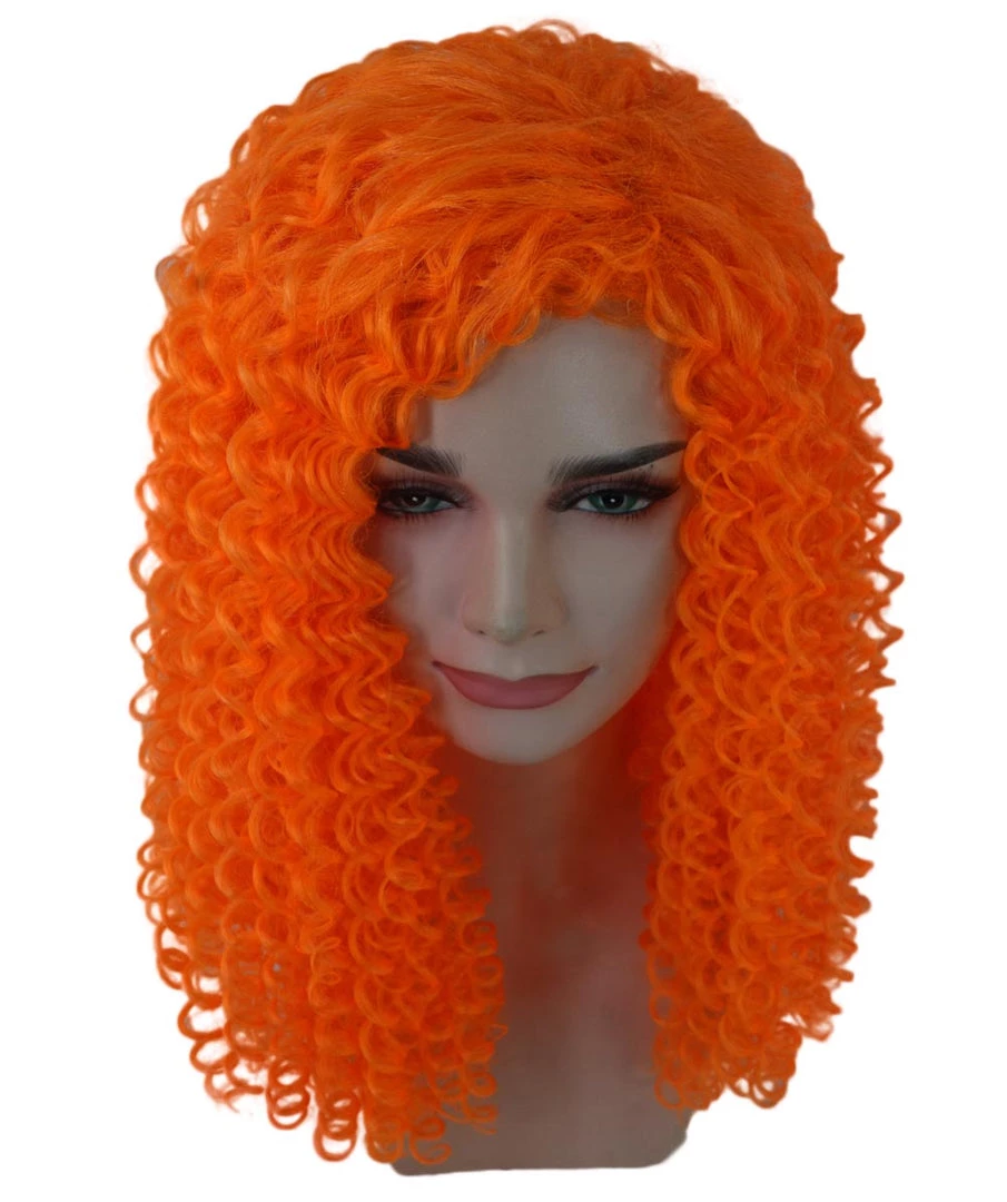HPO Womens Animation Orange Curly Wig | Orange TV/Movie Wigs | Premium Breathable Capless Cap Women's