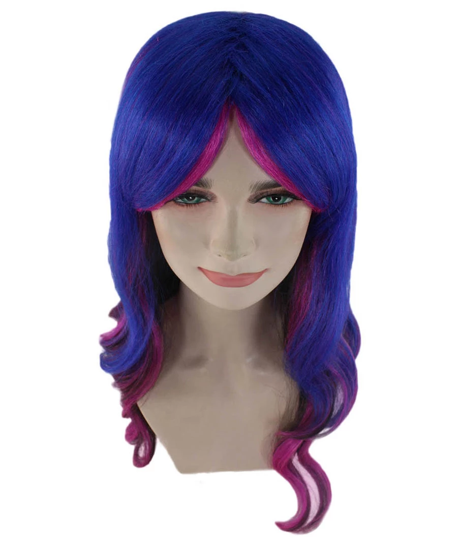 HPO Women's Womens Fantasy Long Wavy Wig | Colorful Wigs | Premium Breathable Capless Cap