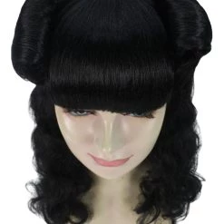 HPO Womens Drag Pin Up Wig | Black Celebrity Wigs | Premium Breathable Capless Cap Women's