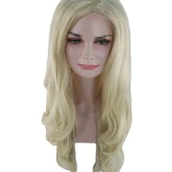 HPO Women's Womens Singer Album Long Curly Wavy Wig | Blonde Celebrity Wigs | Premium Breathable Capless Cap