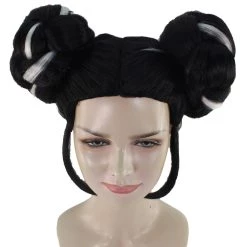 HPO Women's Womens Singer Bun Wigs | Song Contest | Black & White Celebrity Wigs | Premium Breathable Capless Cap