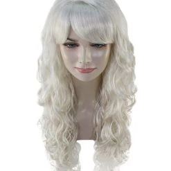 HPO Womens Super Hero Cat Long Curly Wig | Grey TV/Movie Wigs | Premium Breathable Capless Cap Women's