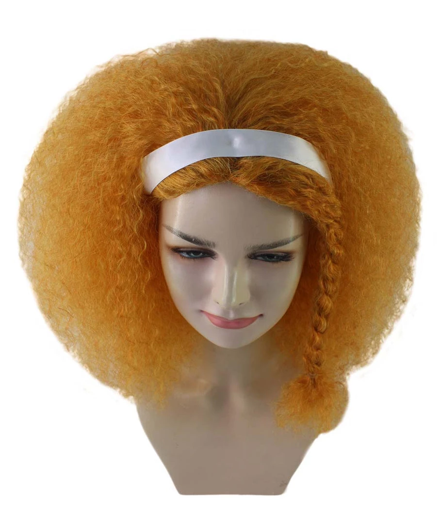 HPO Womens Afro Doll Wig | Orange Fashion Wigs | Premium Breathable Capless Cap