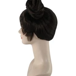 HPO Women's Womens Singer Two Buns Wig | Black Celebrity Wigs | Premium Breathable Capless Cap