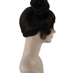 HPO Women's Womens Singer Two Buns Wig | Black Celebrity Wigs | Premium Breathable Capless Cap