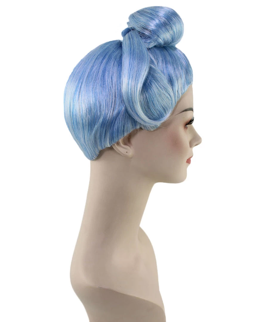 HPO Womens Singer16th Century Aristocracy Wig | Blue Celebrity Wigs | Premium Breathable Capless Cap Women's