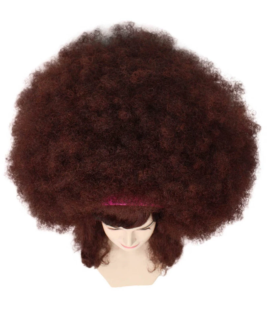 HPO Womens Super Size Jumbo Afro Wig | Brown Sports Wigs Women's