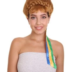 HPO Womens Fantasy Wig | Brown TV/Movie Wig | Premium Breathable Capless Cap
