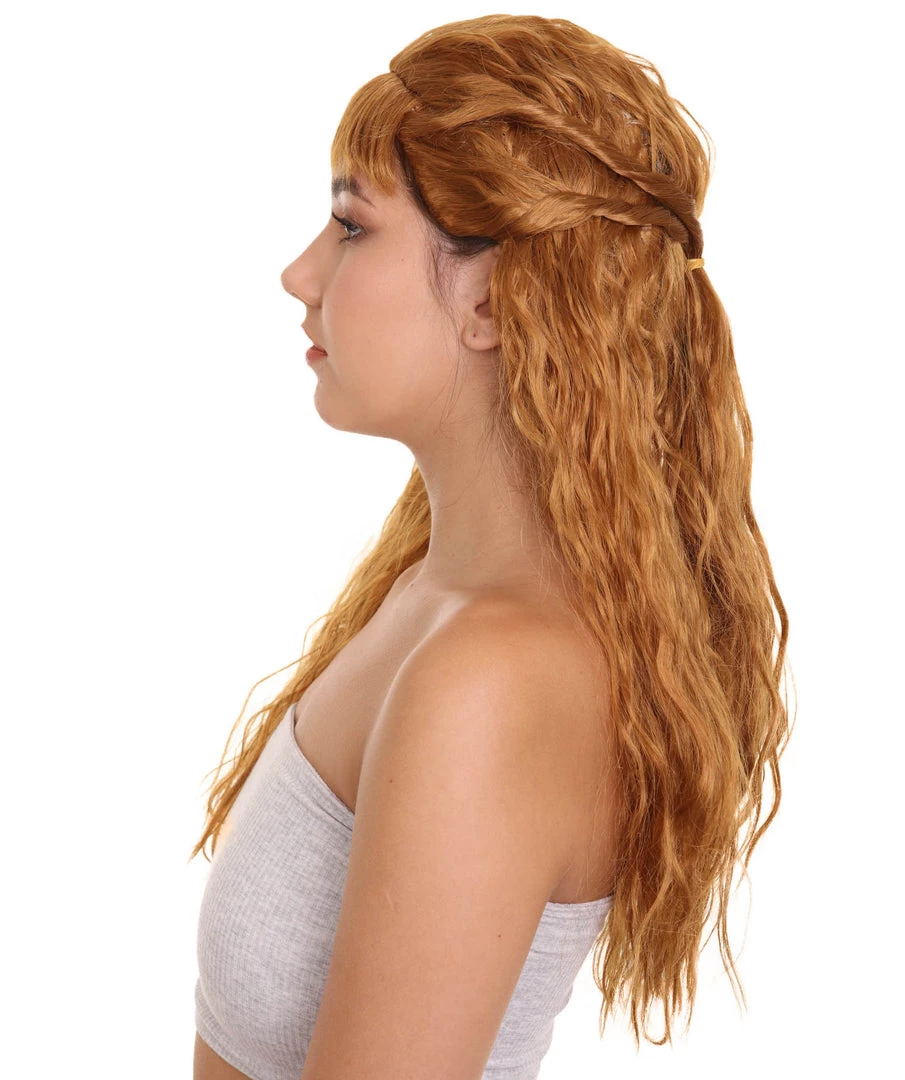 HPO Women's Womens Fantasy Wig | Brown TV/Movie Wig | Premium Breathable Capless Cap