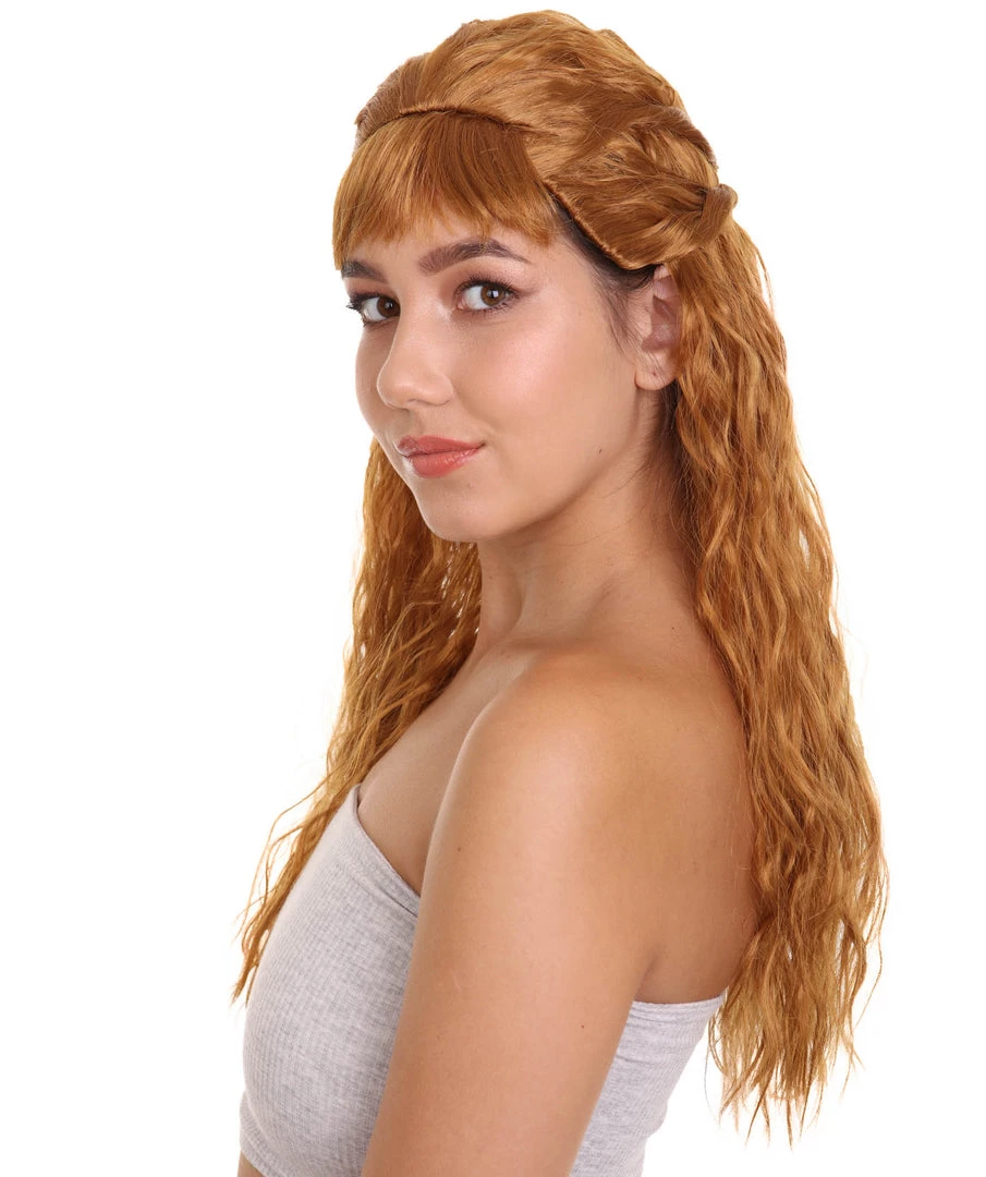 HPO Women's Womens Fantasy Wig | Brown TV/Movie Wig | Premium Breathable Capless Cap