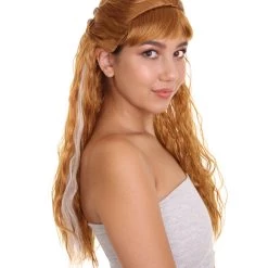 HPO Women's Womens Fantasy Wig | Brown TV/Movie Wig | Premium Breathable Capless Cap