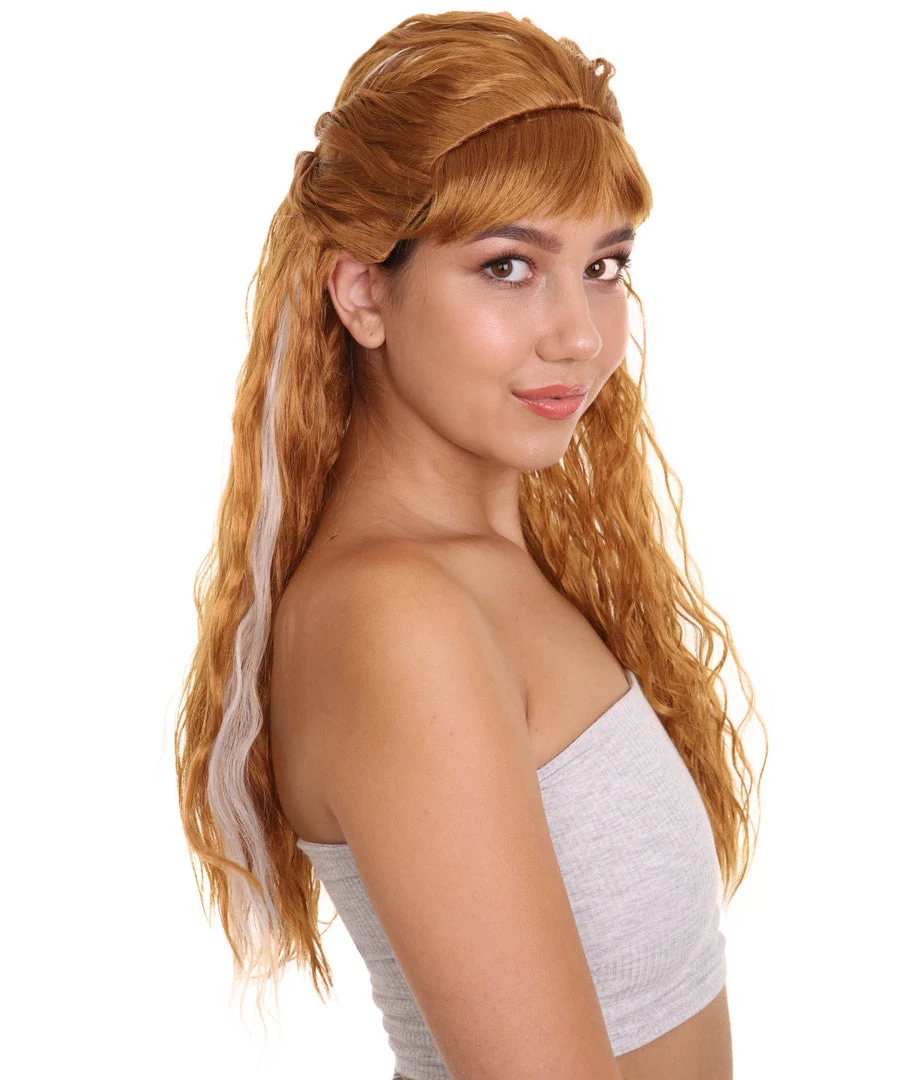 HPO Women's Womens Fantasy Wig | Brown TV/Movie Wig | Premium Breathable Capless Cap