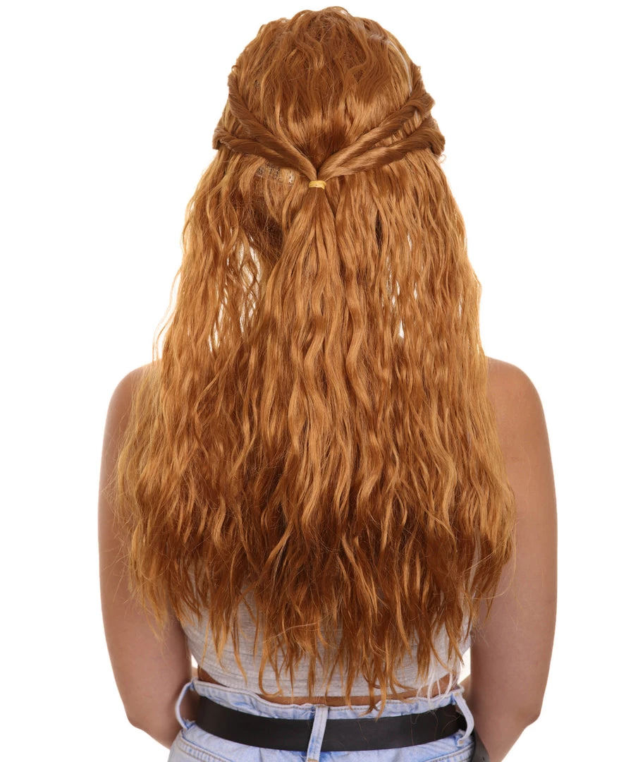 HPO Women's Womens Fantasy Wig | Brown TV/Movie Wig | Premium Breathable Capless Cap