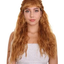 HPO Women's Womens Fantasy Wig | Brown TV/Movie Wig | Premium Breathable Capless Cap