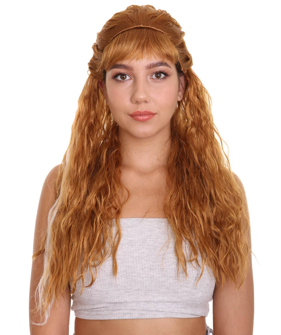 HPO Women's Womens Fantasy Wig | Brown TV/Movie Wig | Premium Breathable Capless Cap