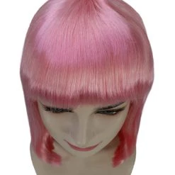 HPO Womens Party Bob Wig | Pink Cosplay Halloween Bob Wigs | Premium Breathable Capless Cap