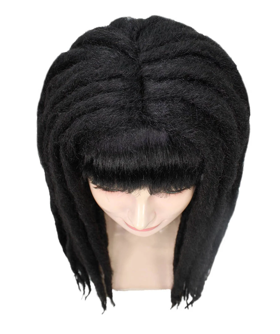 HPO Womens Long Lock Wig With Bangs | Premium Breathable Capless Cap Women's