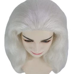 HPO Women's Womens Ice Witch Wig | White Scary Wigs | Premium Breathable Capless Cap