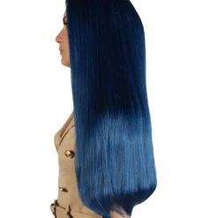 HPO Womens Fantasy Long Wig | Blue TV/Movie Wigs | Premium Breathable Capless Cap Women's