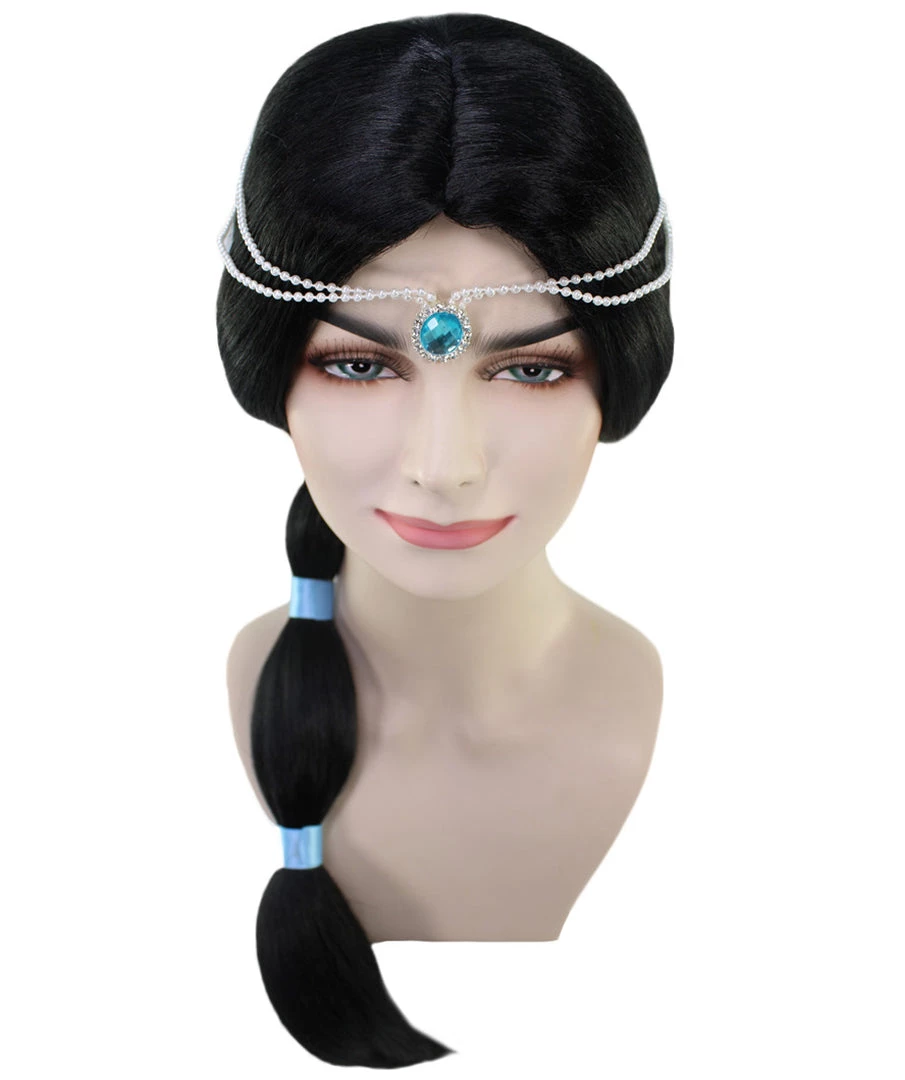 HPO Womens Princess Braided Wig | Black TV/Movie Wigs | Premium Breathable Capless Cap