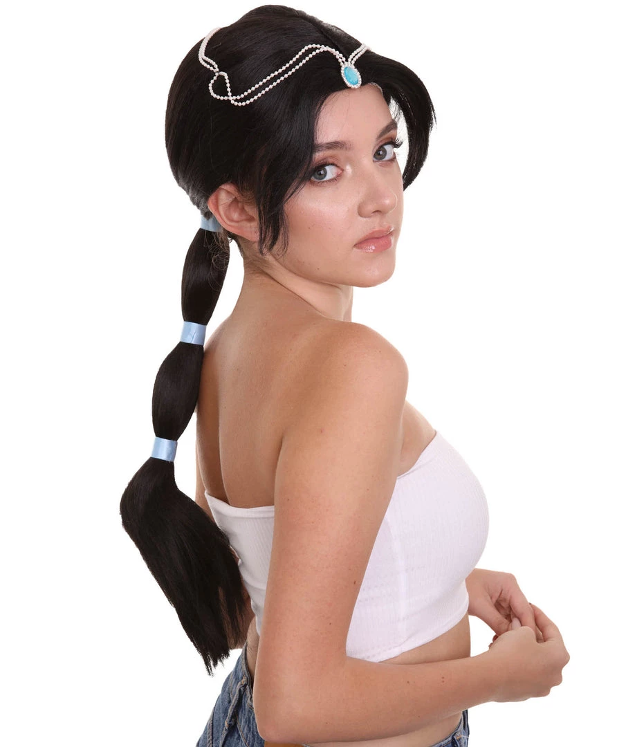 HPO Womens Princess Braided Wig | Black TV/Movie Wigs | Premium Breathable Capless Cap