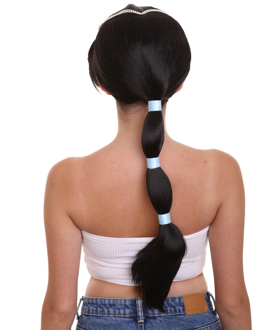 HPO Womens Princess Braided Wig | Black TV/Movie Wigs | Premium Breathable Capless Cap