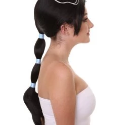 HPO Womens Princess Braided Wig | Black TV/Movie Wigs | Premium Breathable Capless Cap