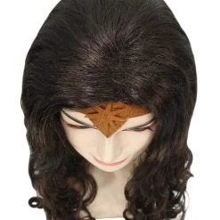HPO Wonder Woman Curly Long Wig With Crown | Multiple Colors TV/Movie Wigs | Premium Breathable Capless Cap