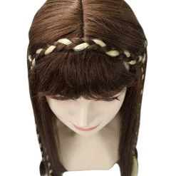 HPO Womens Renaissance Lady Medieval Princess Highlights Wig | Brown Historical Wigs | Premium Breathable Capless Cap