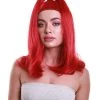 HPO Women's Womens TV Movie Character Wig | Red Wigs | Premium Breathable Capless Cap
