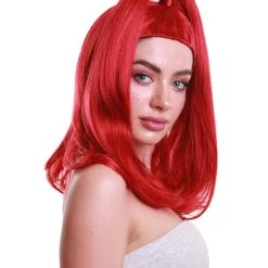 HPO Women's Womens TV Movie Character Wig | Red Wigs | Premium Breathable Capless Cap