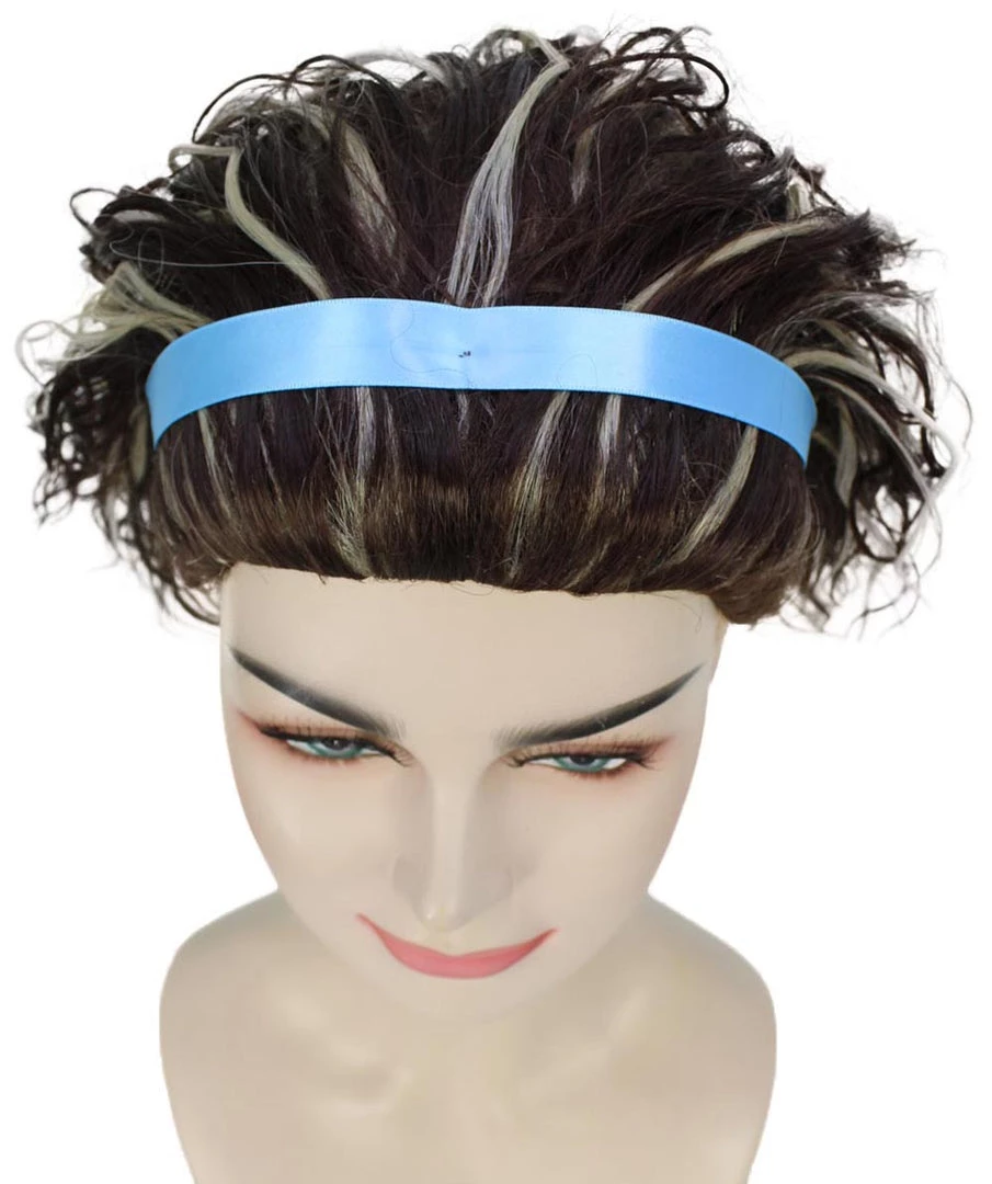 HPO Women's The Croods 2 Style Wig With Hairband | Black & Blonde Mix Wigs | Premium Breathable Capless Cap